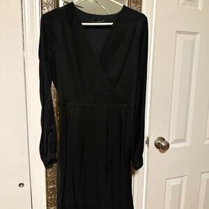 Black satin Banana Republic wrap dress size 6
